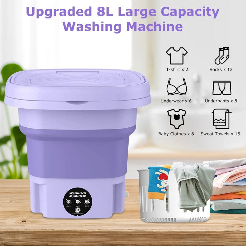 Foldable Mini Laundry Machine – Portable Compact Washer for Travel, Dorms & Small Spaces